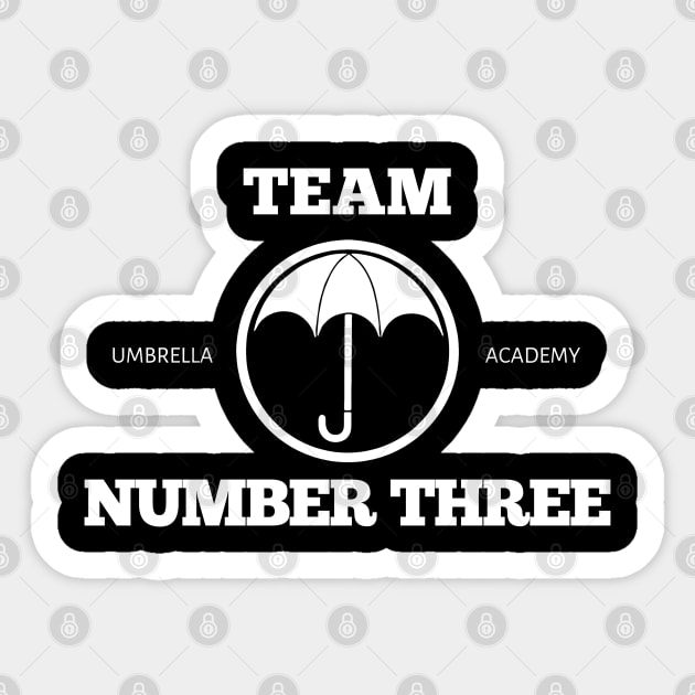 team number three umbrella academy Sticker by gochiii